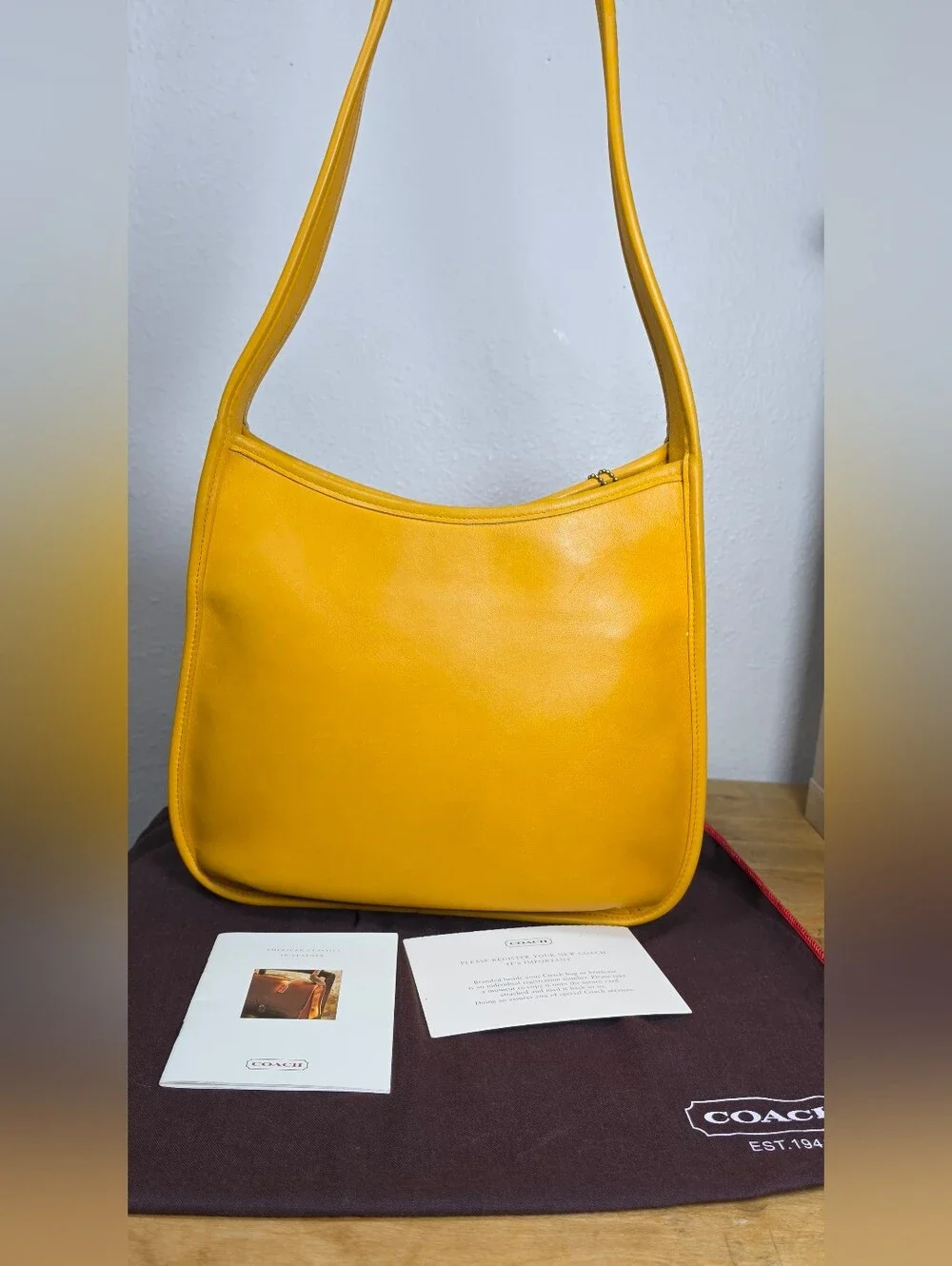Vintage Coach 9047 Ergo Compartment Bag — Rare Yellow